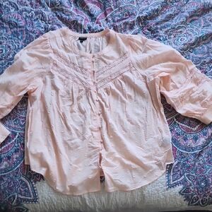 Torrid Blush Eyelet Blouse